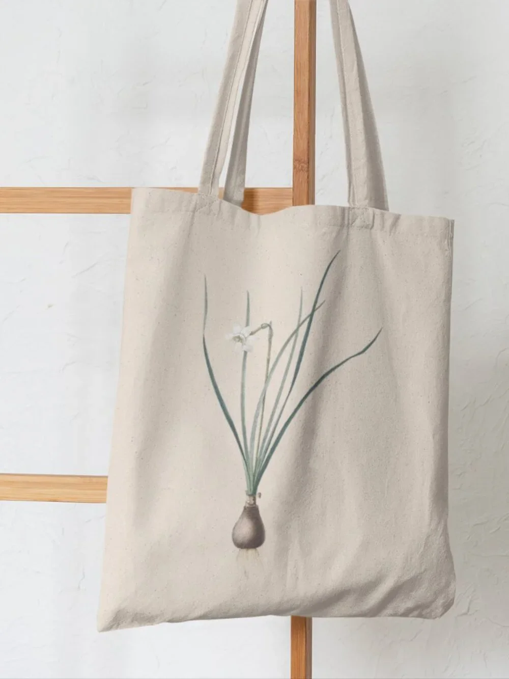 Daffodil Vintage Floral Print Graphic Canvas Tote Bag